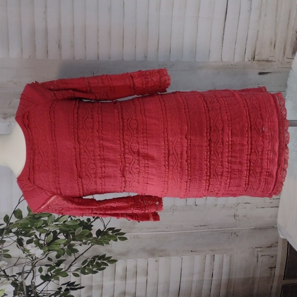 Rabbit Rabbit Rabbit Salmon Lace Dress, Size 16 - Picture 5 of 6